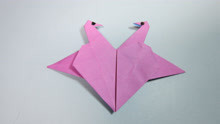 简单的折纸心形千纸鹤