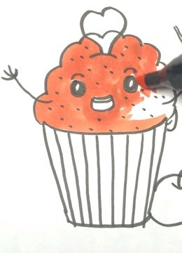 小小简笔画:美味的蛋糕宝宝画好了