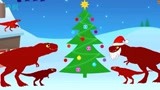 恐龙世界 恐龙救援队 圣诞树前的恐龙一大家 好幸福啊。