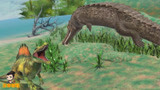 侏罗纪世界恐龙争霸：棘龙狂虐远古巨鳄，还是霸主级的恐龙厉害！