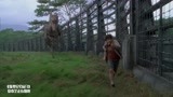侏罗纪公园，一家三口刚刚重逢，遇到巨型食肉恐龙棘背龙