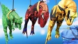 侏罗纪世界恐龙争霸战：哥斯拉船长，狼獾霸王龙，蜘蛛侠巨龙搏斗
