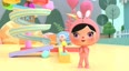 彩色飞机玩具投放水果儿童早教动画