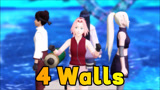 火影忍者MMD：春野樱、雏田、井野、天天的《4 Walls》
