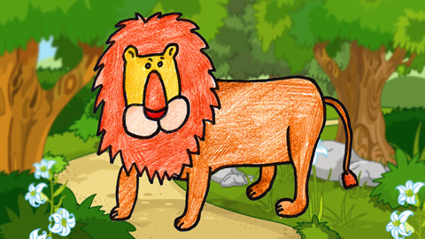 少儿简笔画:森林之王狮子