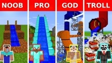我的世界-滑梯建造比赛【木鱼】NOOB vs PRO vs GOD vs TROLL