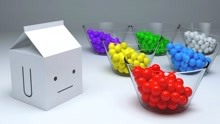 纸盒子吃彩色的糖果变色