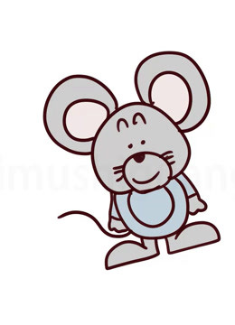 老鼠简笔画动物彩色图片
