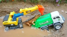 工程车紧急救援 第17集 奇奇和悦悦的玩具 挖掘机大救援 工程车