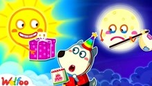 沃尔夫动画：太阳VS月亮，小狼为了过生日，帮助太阳驱赶月亮！
