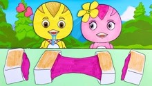 童画镇手绘定格动画 第91集 萌鸡小队麦琪和朵朵吃仙豆糕