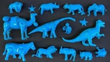 腕龙、霸王龙、老虎、大象，恐龙动物变成了蓝色！