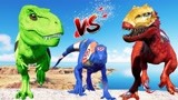 侏罗纪世界恐龙争霸战：绿色外星人霸王龙、铁人霸王龙，印度猛禽