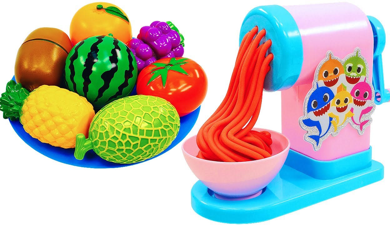 魔法变出7种水果,彩泥,面条和恐龙,少儿益智手工玩具